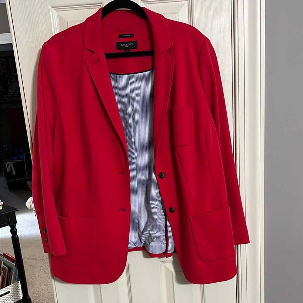 Talbots Red Blazer Classic Tailored Suit Jacket